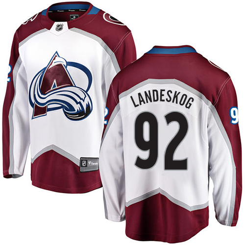 Herren Colorado Avalanche Eishockey Trikot Gabriel Landeskog #92 Breakaway Weiß Fanatics Branded Auswärts